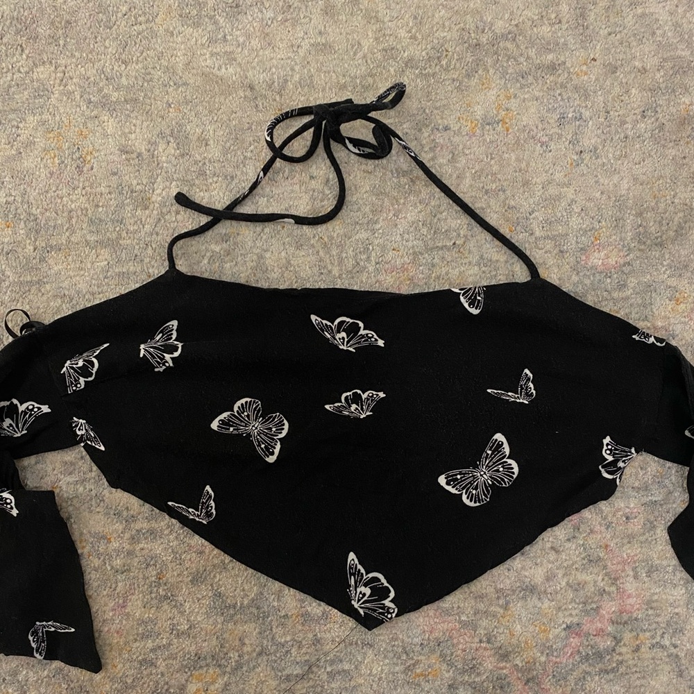 Black tie back tank top